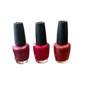 OPI Nail Lacquer Lot of 3 Dutch Tulips A-Rose at Dawn Paint the Tinseltown Red